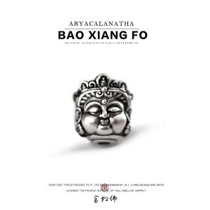 999足銀ベビー仏頭単珠シルバーアクセサリー手串アクセサリー隔珠文玩星月菩提輸送ビーズ