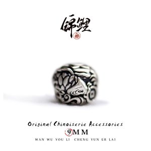 999純銀のブレスレット アクセサリー 隔珠 金鯉魚のブレスレット 上陸 幸運 DIY 銀製アクセサリー 編み紐 文房具 魚散珠